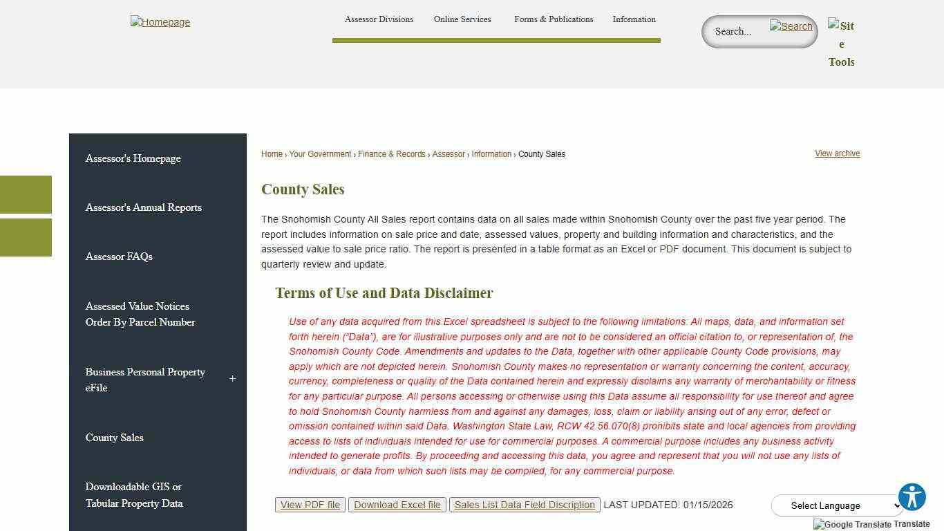 County Sales Snohomish County, WA - Official Website